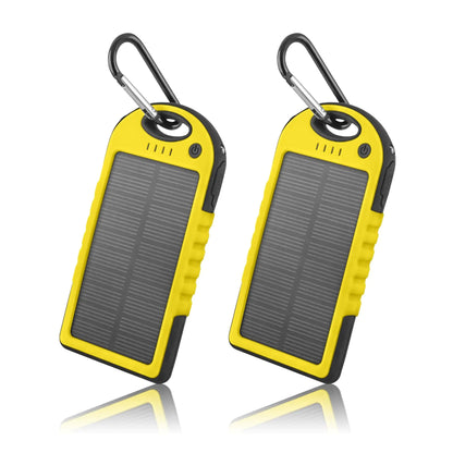 5000mAh Solar Power Bank Phone Charger (2-Pack)